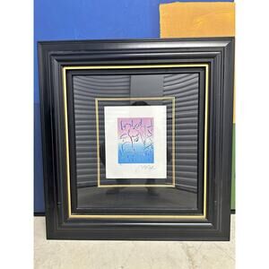 Peter Max Midnight Profile Signed Serigraph Framed w COA Pop Art